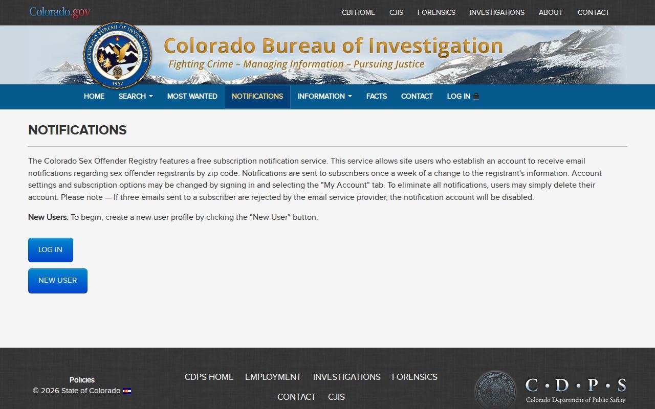 Kit Carson County Stratton criminal history registry notification signup